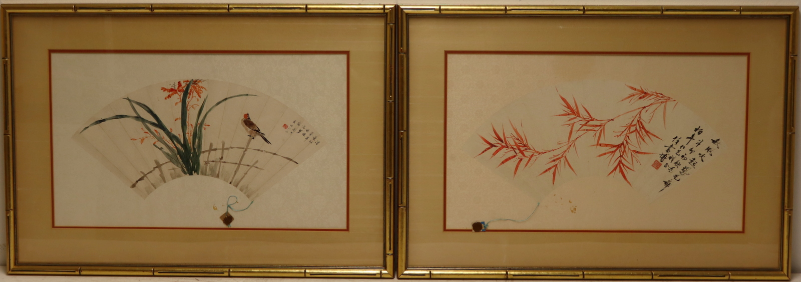 (2) FRAMED SIGNED PAINTED ASIAN