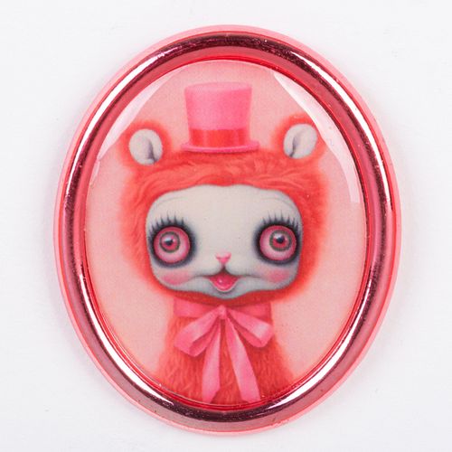 MARK RYDEN PINK YAK BROOCHEnamel  3bd324