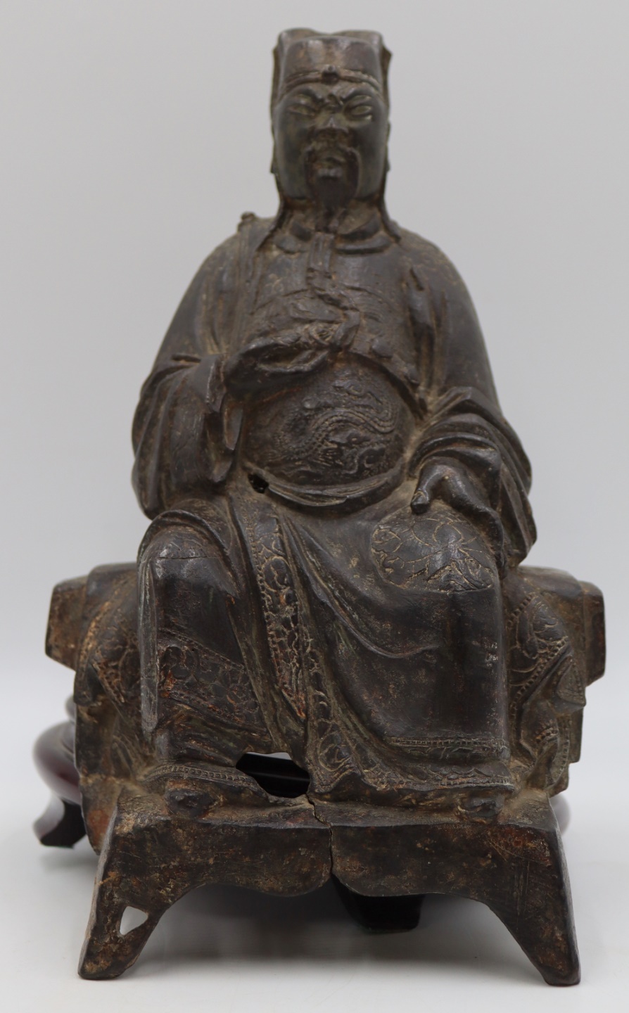 ANTIQUE ASIAN BRONZE OF A SEATED 3bd360