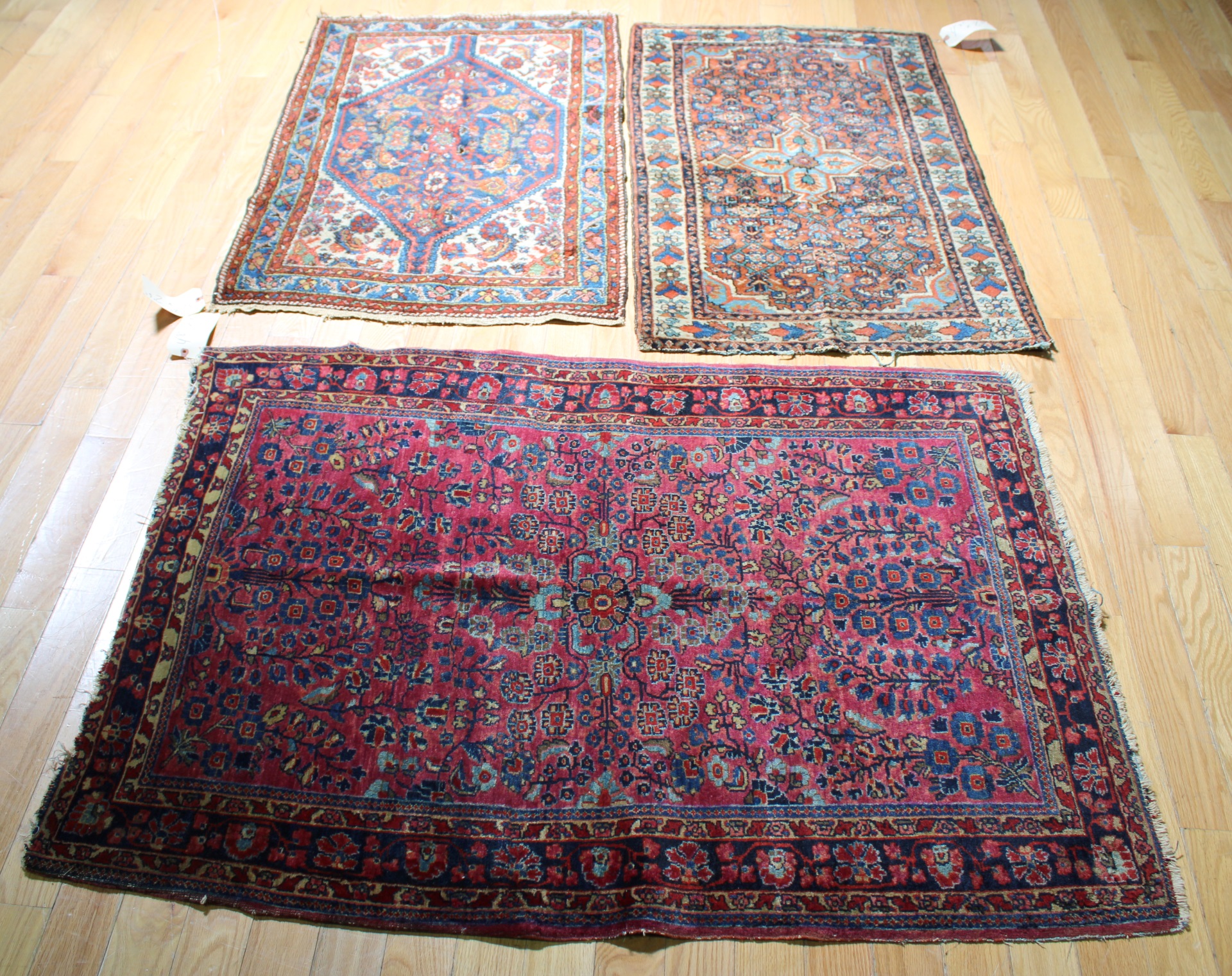 3 ANTIQUE AND FINELY HAND WOVEN