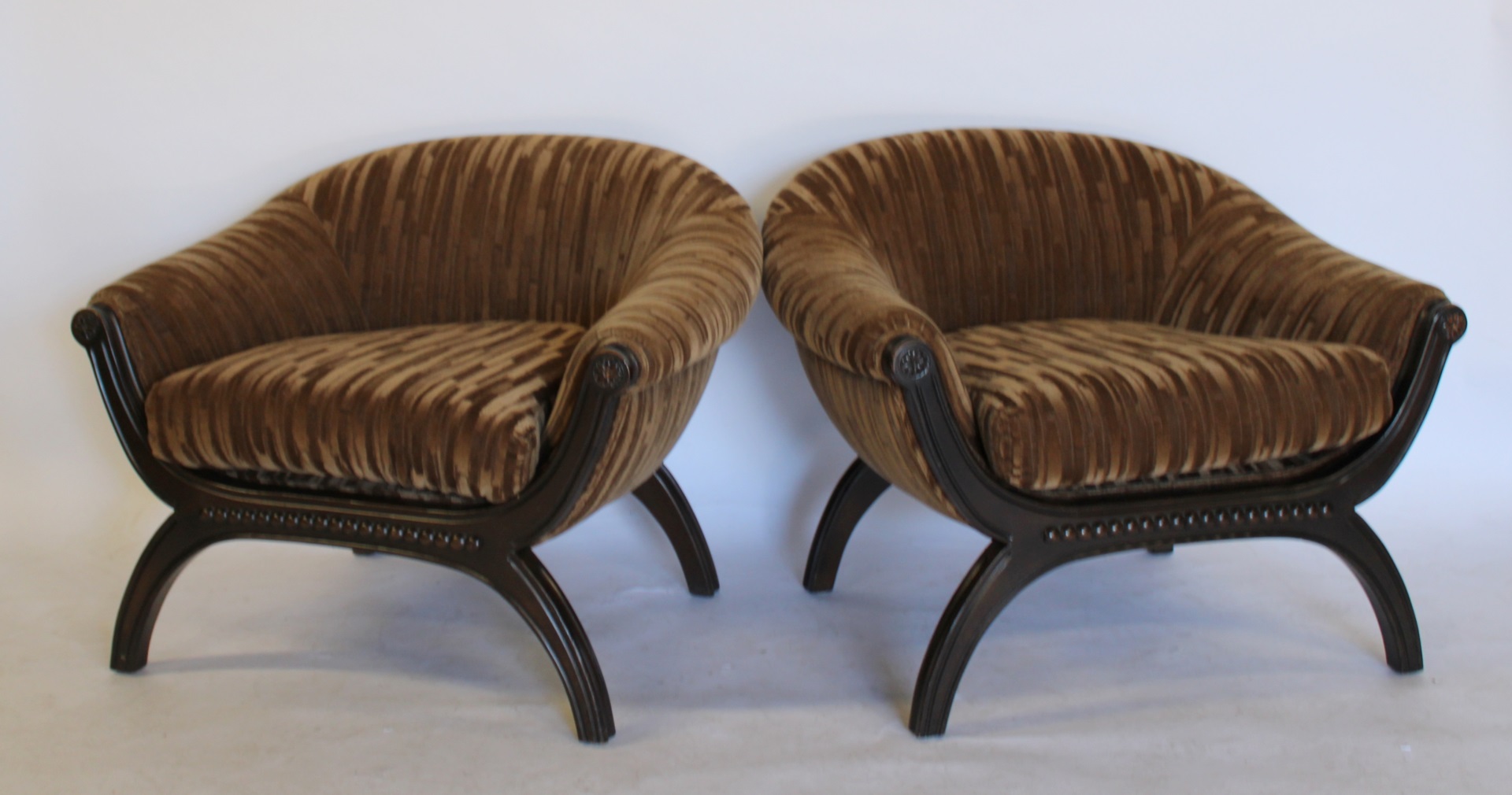 MIDCENTURY PAIR OF UPHOLSTERED