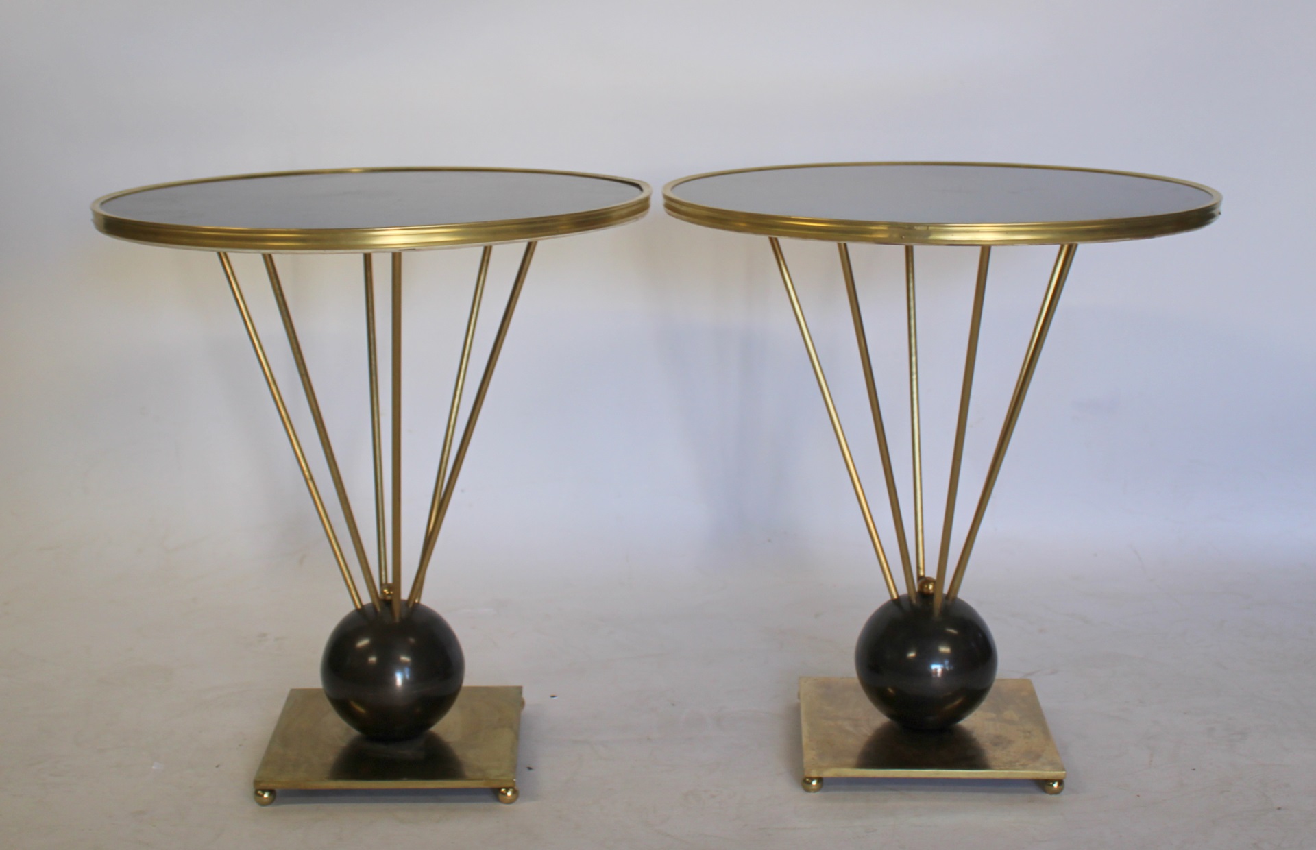 A PAIR OF BAQUES STYLE GILT METAL