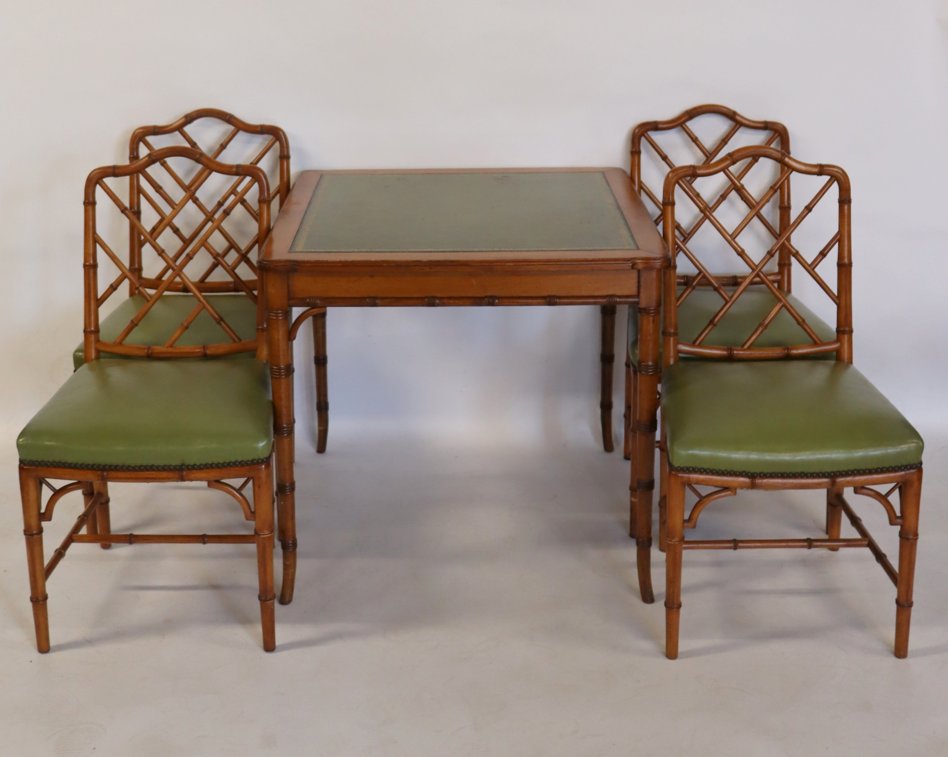 MIDCENTURY BAMBOO FORM CARD TABLE 3bd3aa