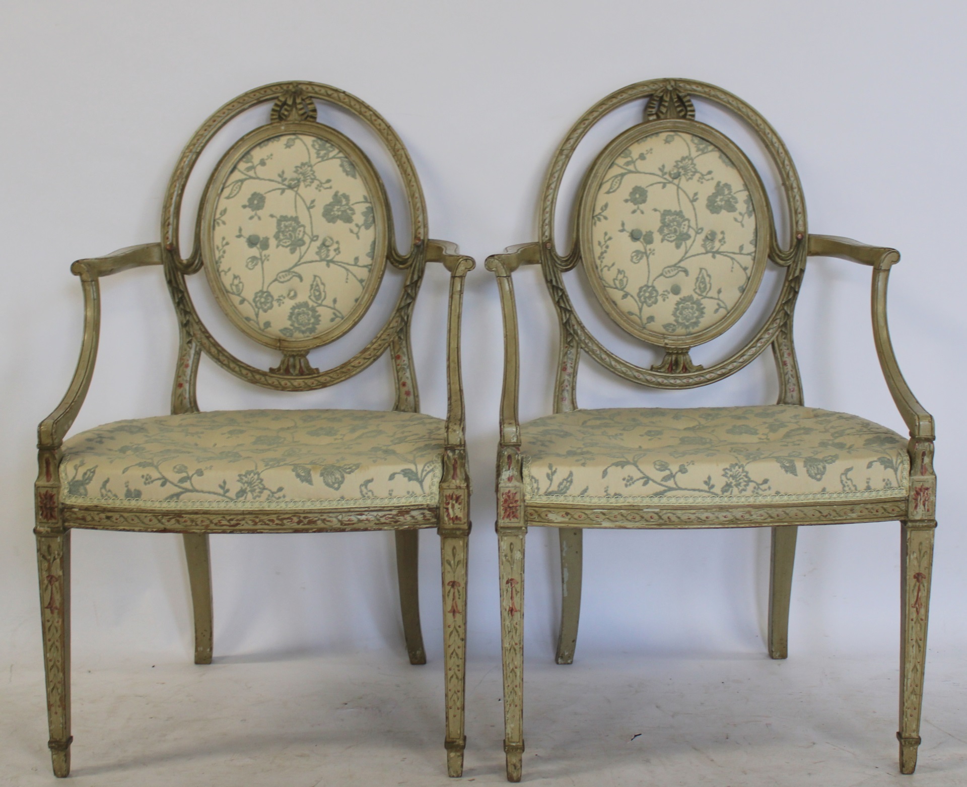 A PAIR OF GUSTAVIAN CARVED PAINTED 3bd3cb