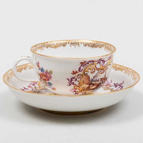 MEISSEN PORCELAIN CUP AND SAUCER