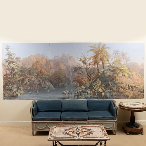 GROUP OF FOUR ZUBER WALLPAPER PANELS 3bd592