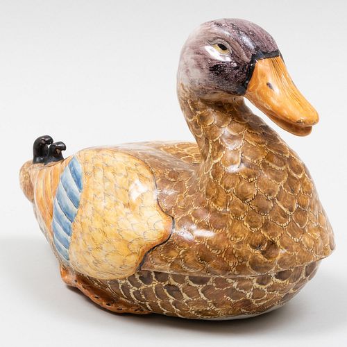 CONTINENTAL FAIENCE DUCK FORM TUREEN 3bd59c