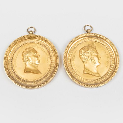 PAIR OF GALLE GILT BRONZE PORTRAIT 3bd5a2