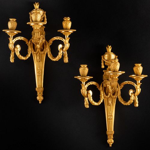 PAIR OF LOUIS XVI STYLE GILT BRONZE 3bd5bb