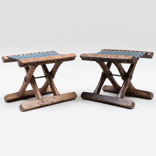 PAIR OF SMALL CHINESE FOLDING STOOLS8 3bd60c