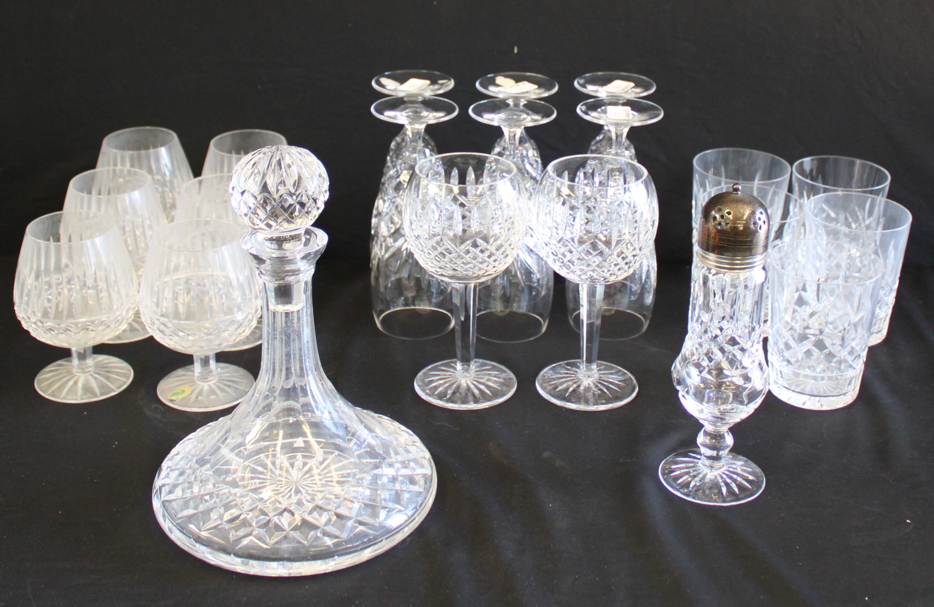 WATERFORD CUT GLASSES A DECANTER