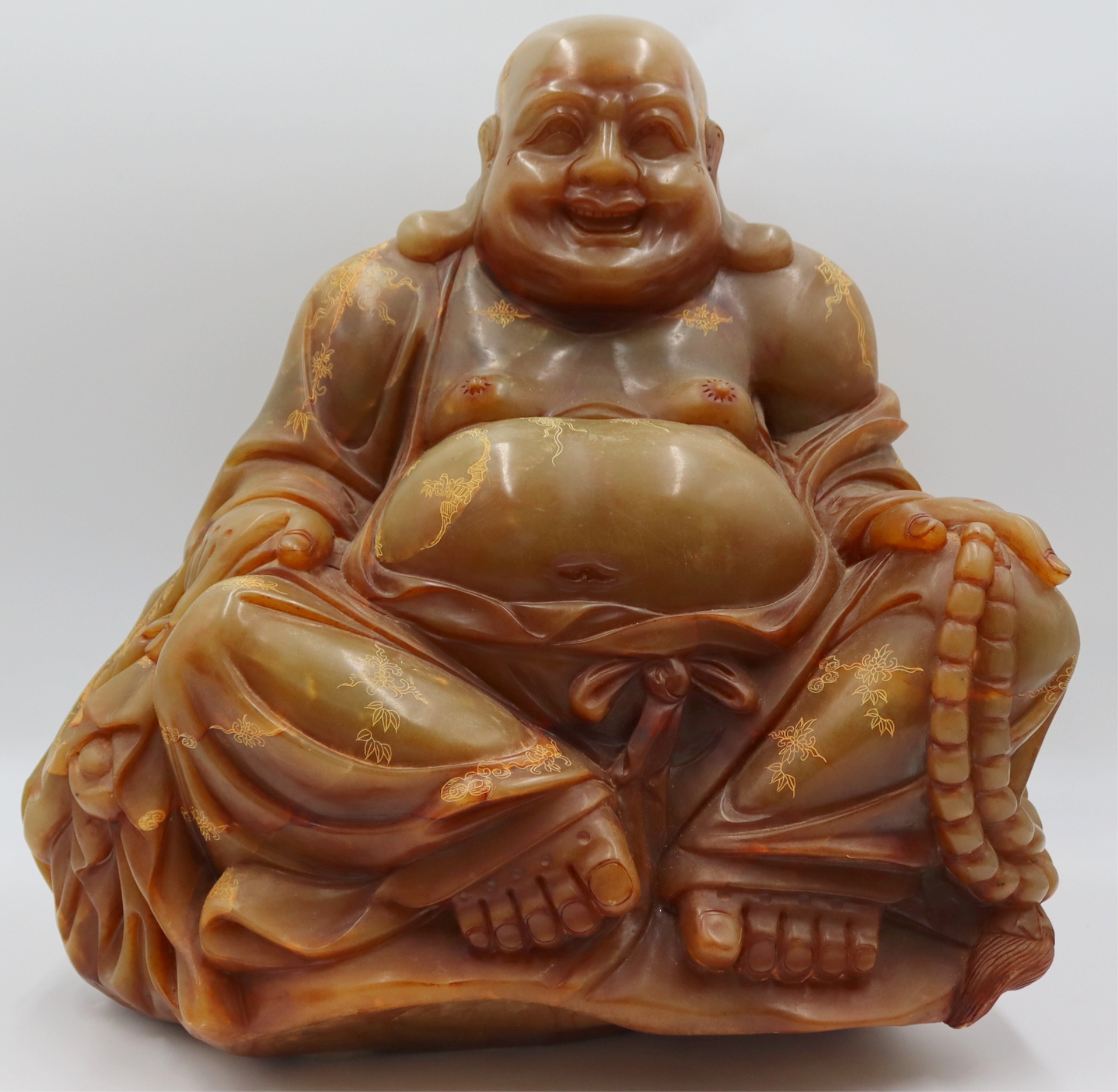 LARGE STONE CARVED SEATED BUDDHA  3bd735