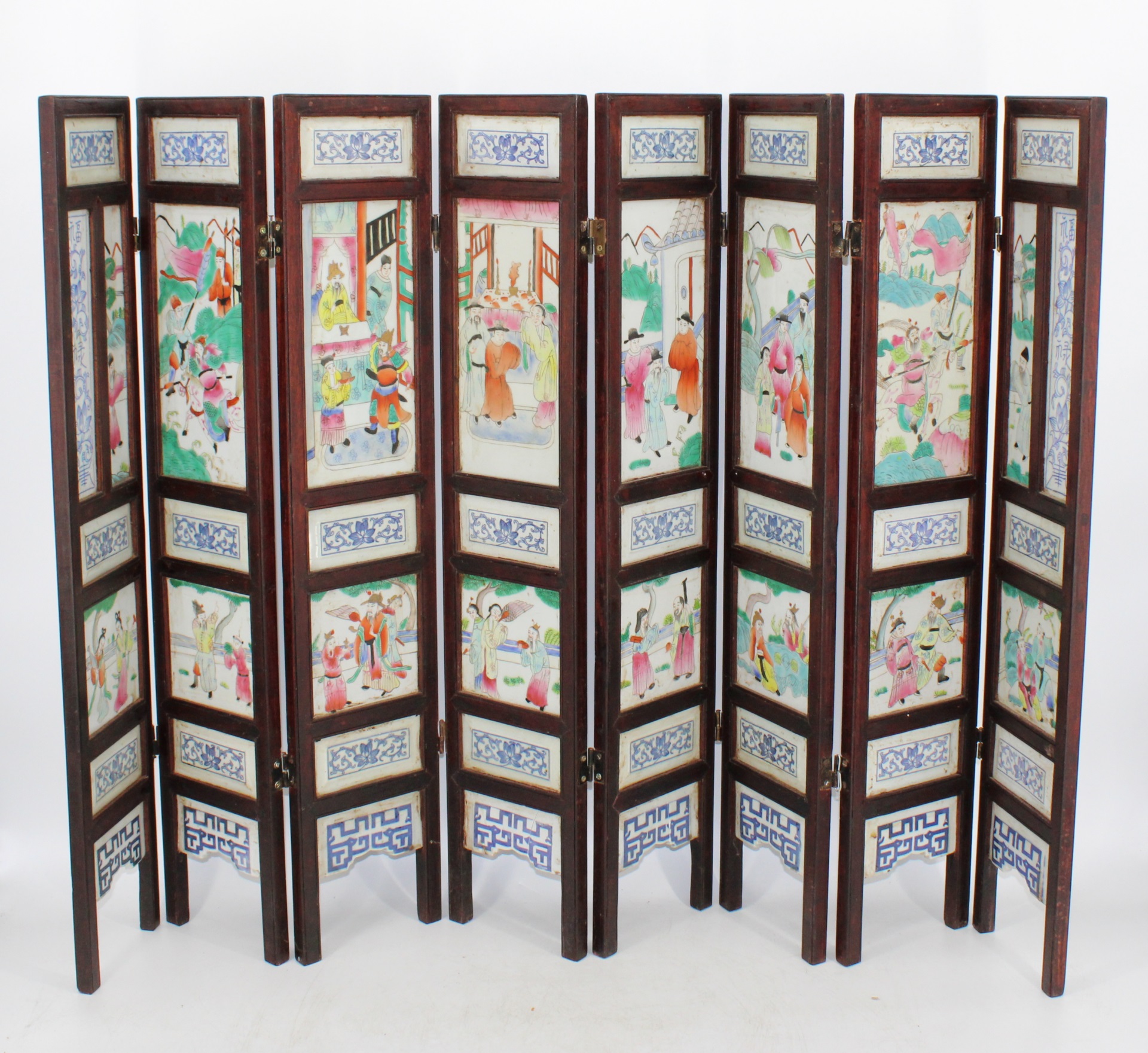 CHINESE 8 PANEL ENAMEL DECORATED 3bd74b