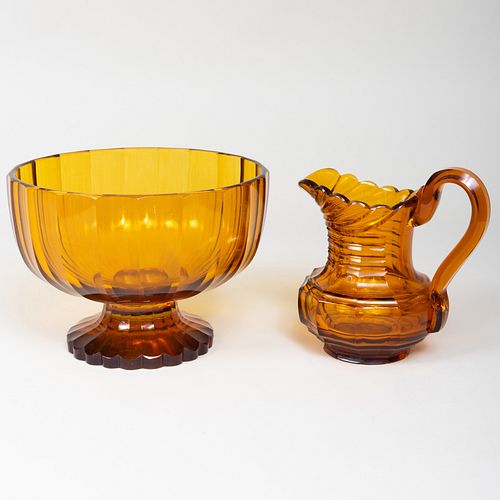 CONTINENTAL AMBER GLASS CENTER BOWL