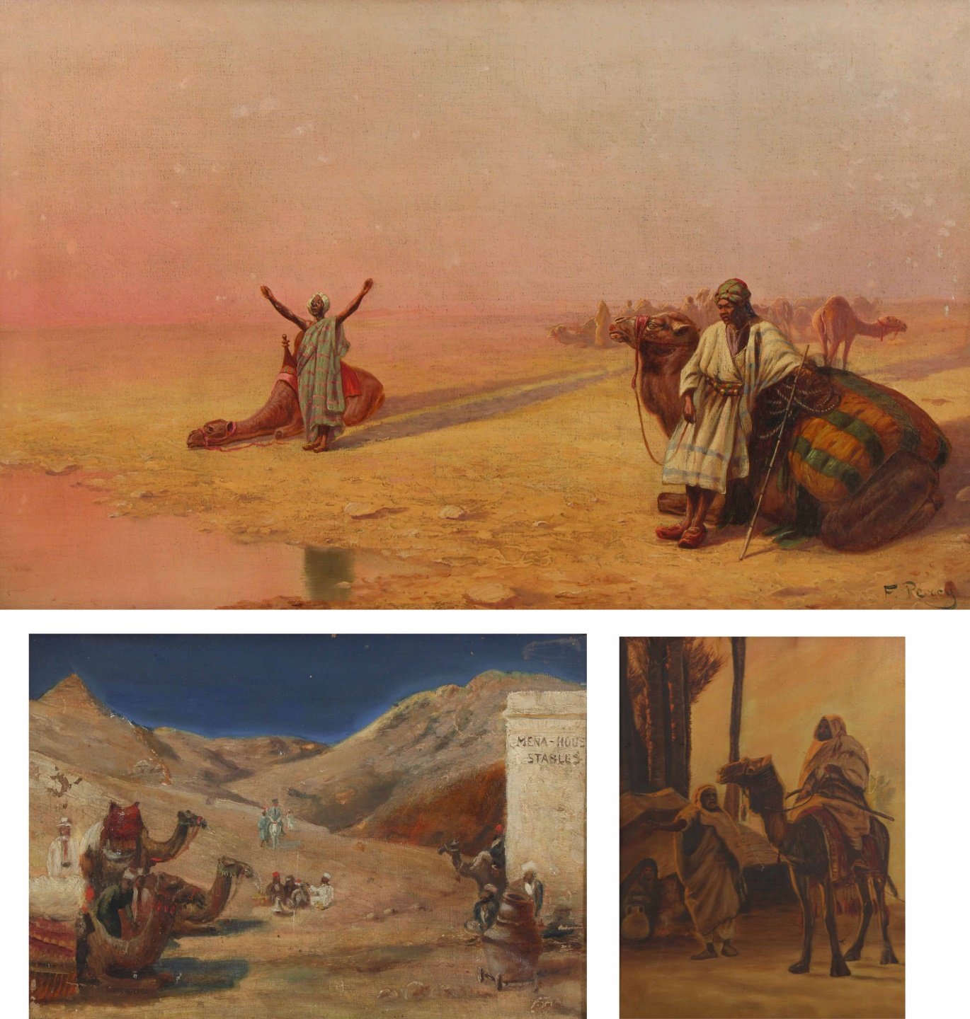 GROUPING OF THREE ORIENTALIST PAINTINGS  3bd8a4