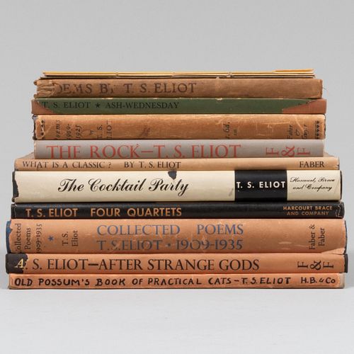 GROUP OF TEN T.S. ELIOT BOOKS AND