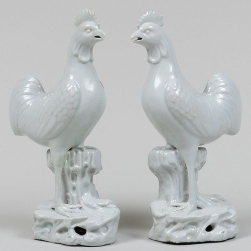 PAIR OF CHINESE WHITE GLAZED PORCELAIN