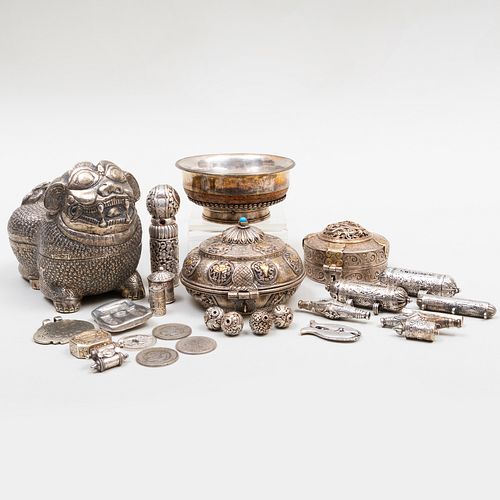 GROUP OF ASIAN SILVER METAL ARTICLESComprising:

A