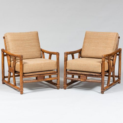 PAIR OF FICKS REED BAMBOO ARMCHAIRS 3bd9aa