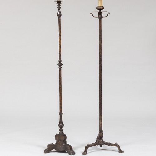 TWO SIMILAR WROUGHT-IRON AND STEEL