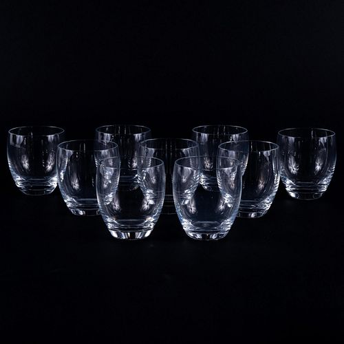 SET OF NINE BACCARAT GLASSESAcid