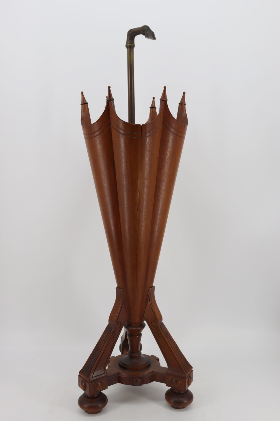 RARE VICTORIAN WALNUT UMBRELLA