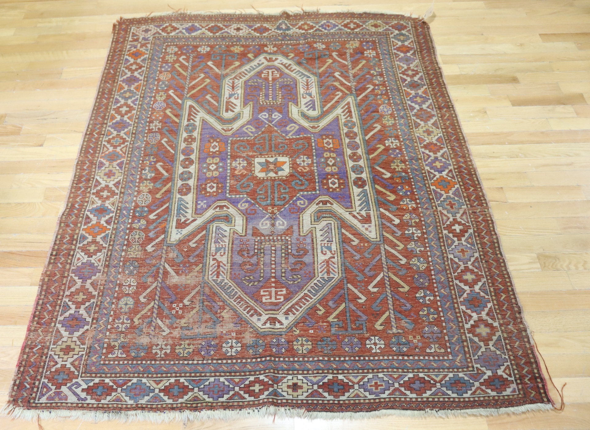 ANTIQUE AND FINELY HAND WOVEN KAZAK 3bda77