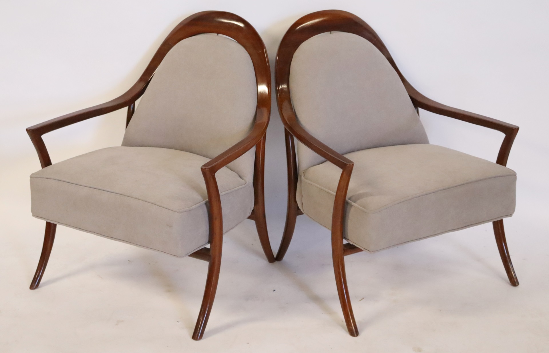 MIDCENTURY PAIR OF UPHOLSTERED