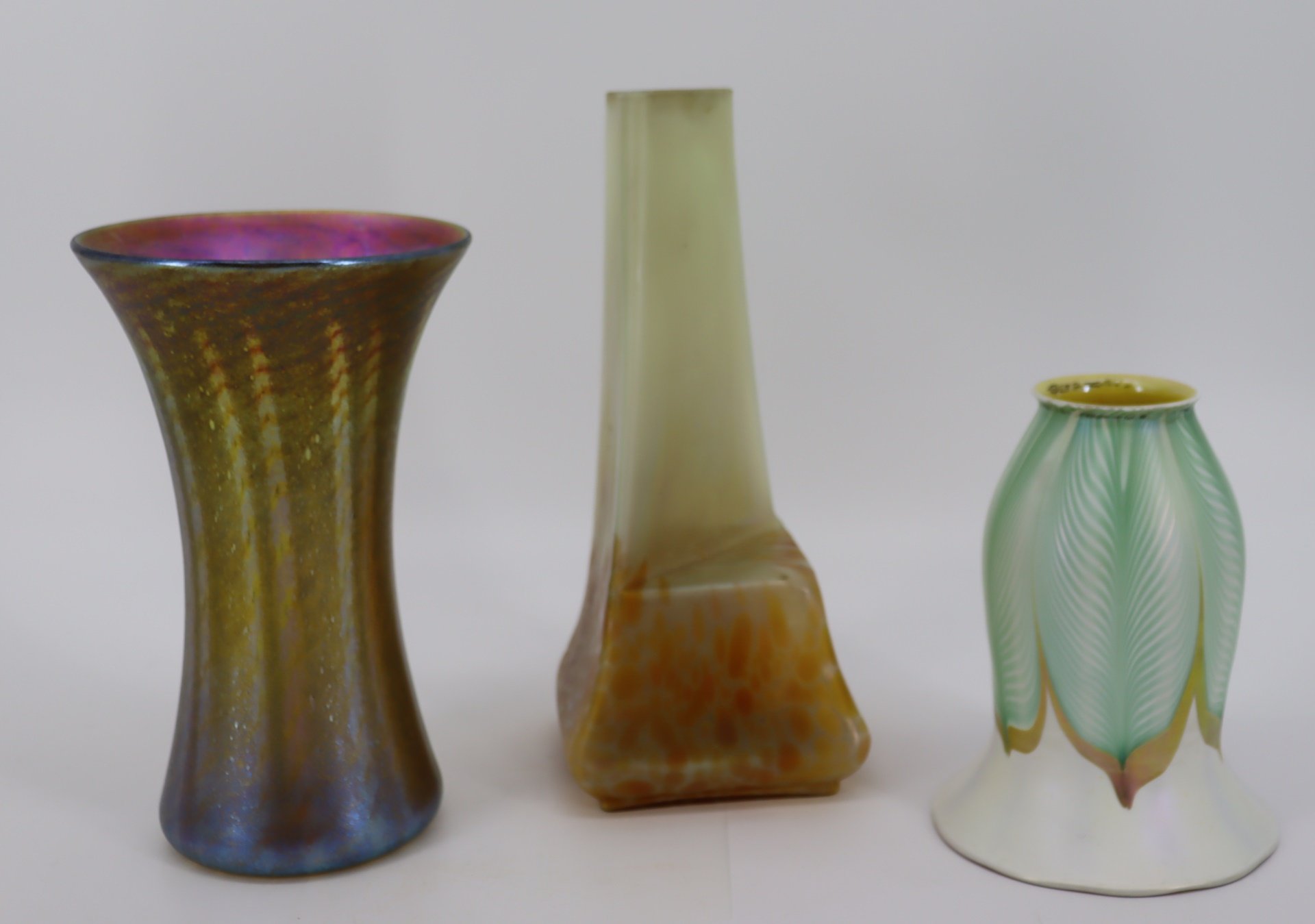 NASH, QUEZAL AND UNSIGNED ART GLASS