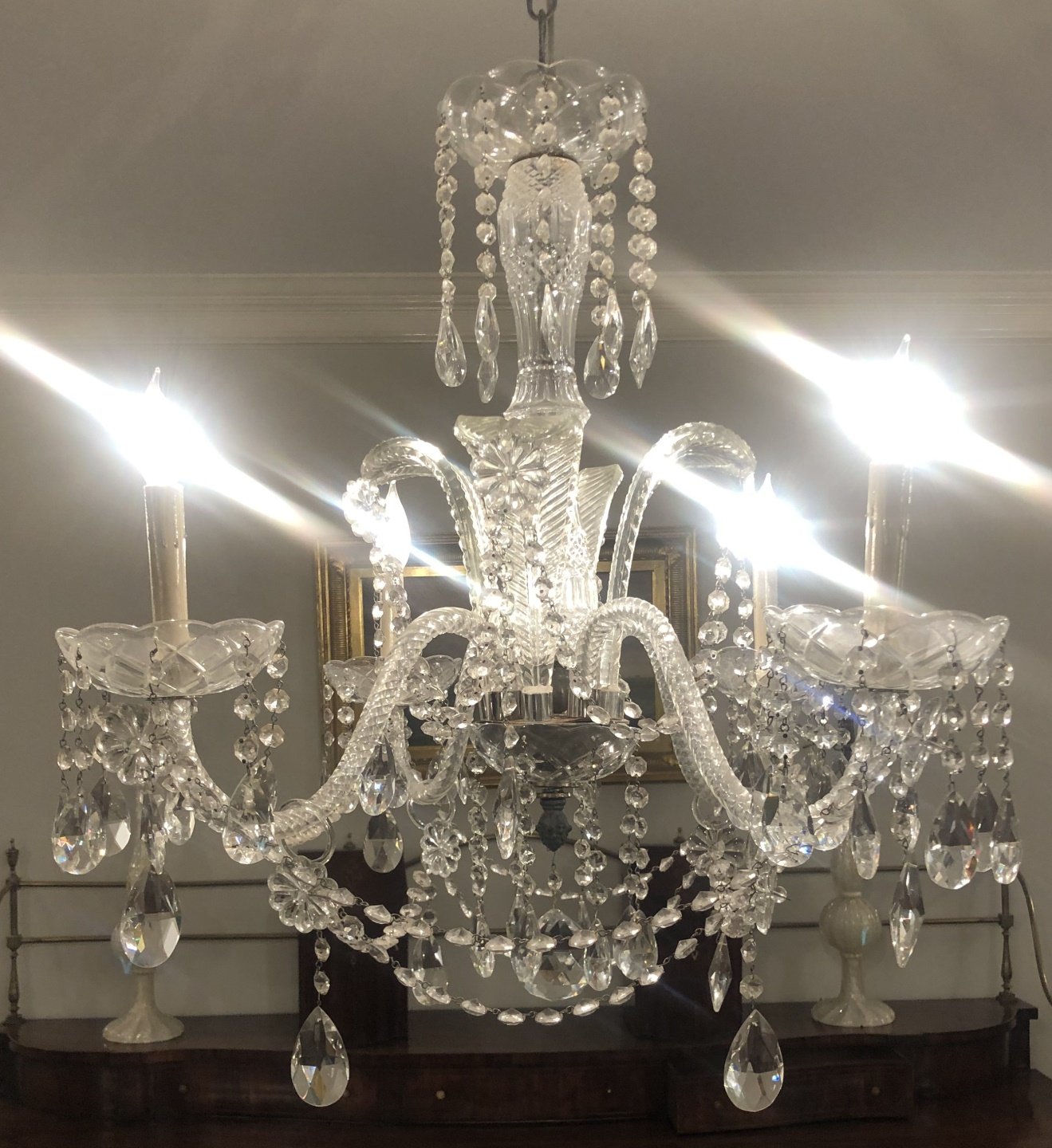 ANTIQUE CRYSTAL CHANDELIER Four