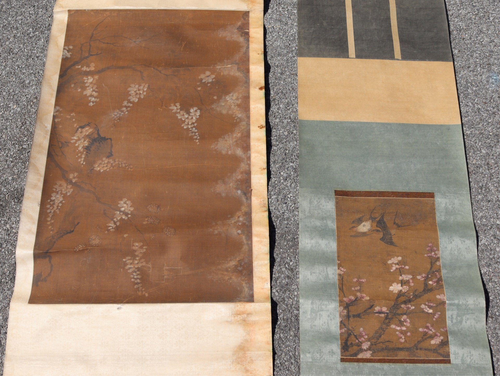  2 ANTIQUE ASIAN SCROLL PAINTINGS  3bdc81