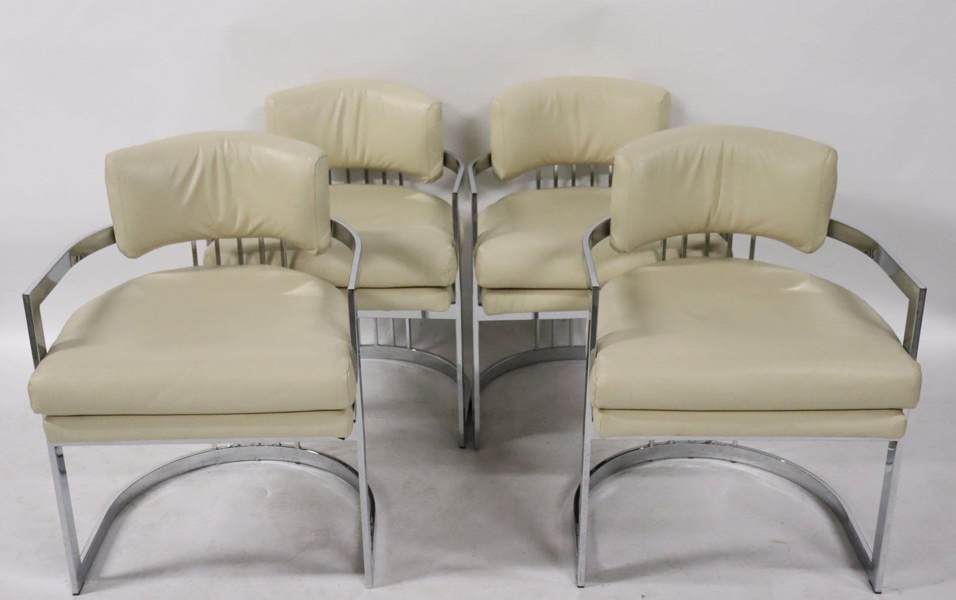 4 MILO BAUGHMAN CHROME CHAIRS FOR