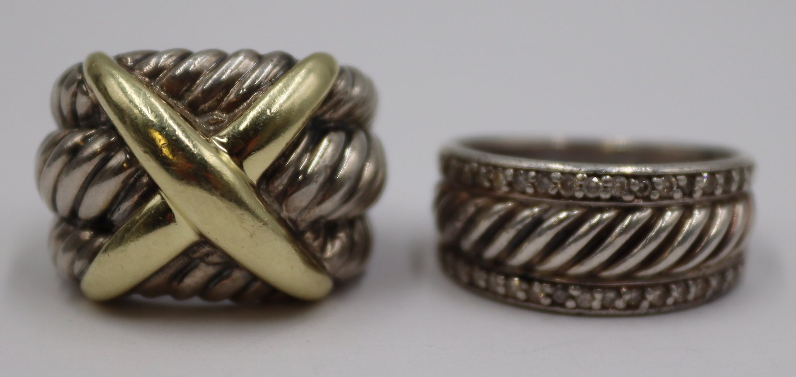 JEWELRY. (2) SIGNED DAVID YURMAN RINGS.