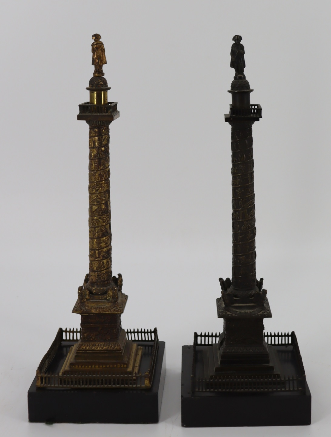 2 BRONZE GRAND TOUR MODELS OF NELSONS