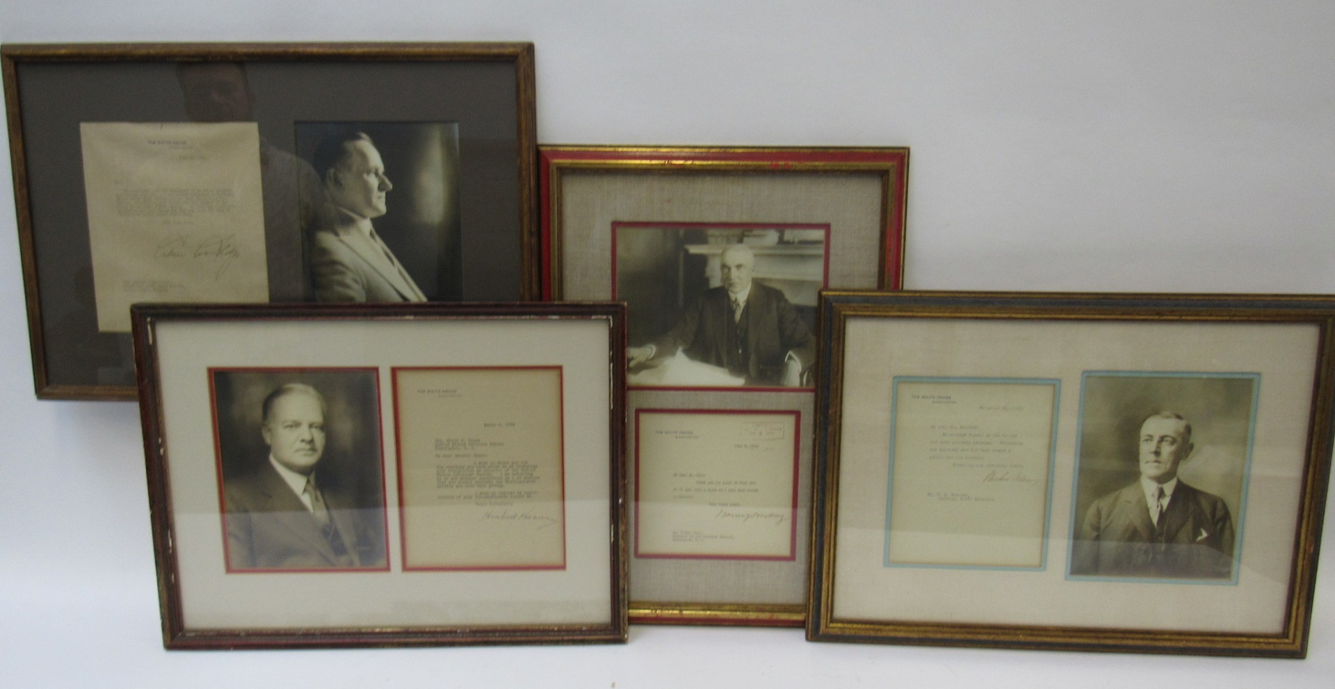 GROUP OF 4 FRAMED & SIGNED PRESIDENTIAL