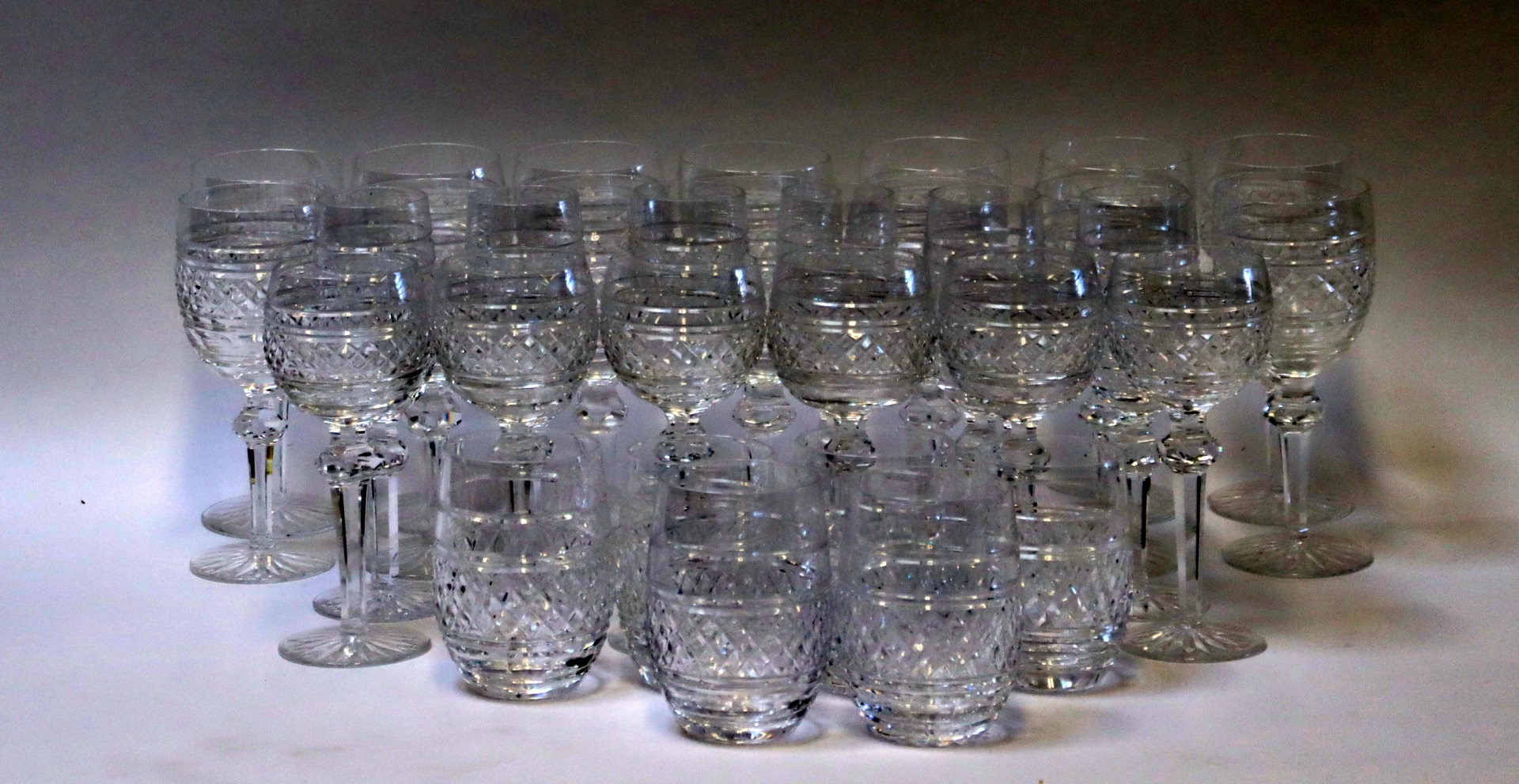 A LOT WATERFORD CASTLETOWN CUT GLASSES.