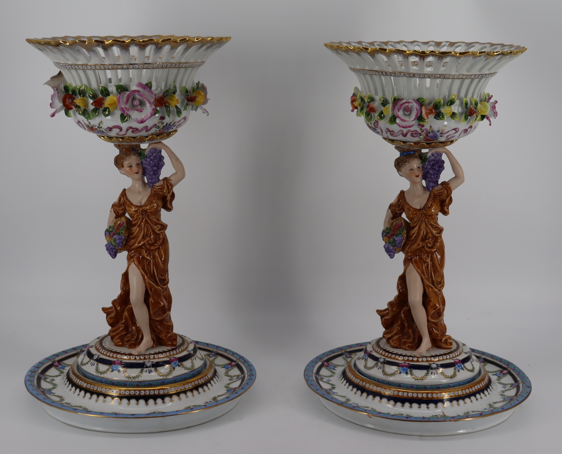 A LARGE PAIR OF LIMOGES FIGURAL 3bde46