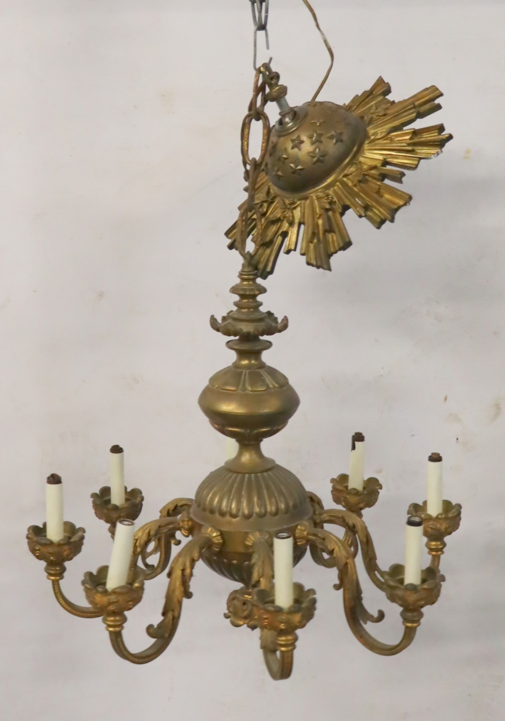 ANTIQUE BRONZE CHANDELIER Nice 3bde54