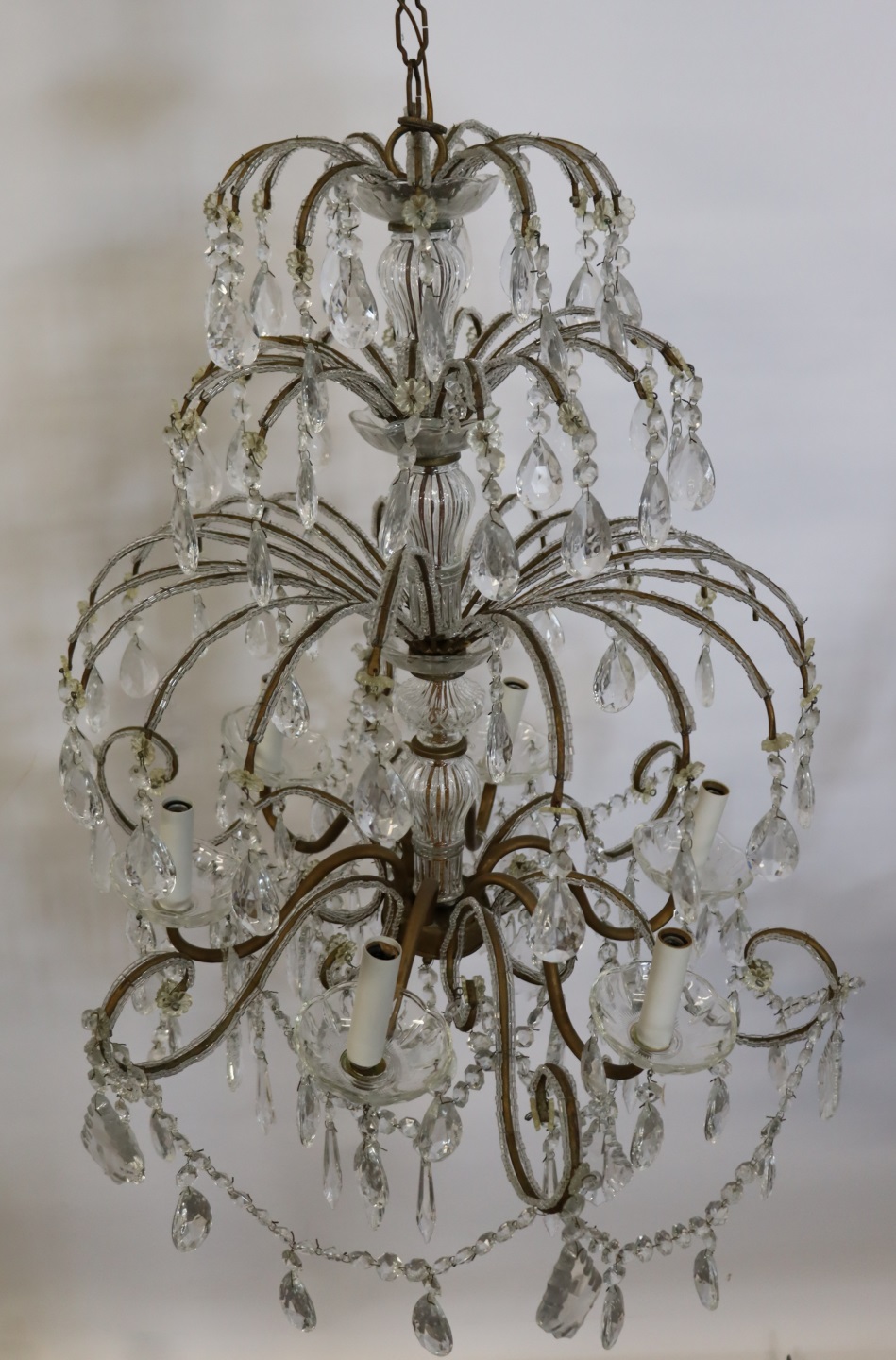 ANTIQUE WEEPING WILLOW STYLE CHANDELIER.