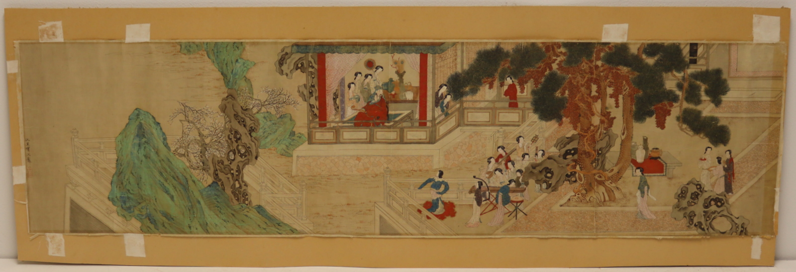 FRAMED ASIAN SCROLL PAINTING Signed 3bde91