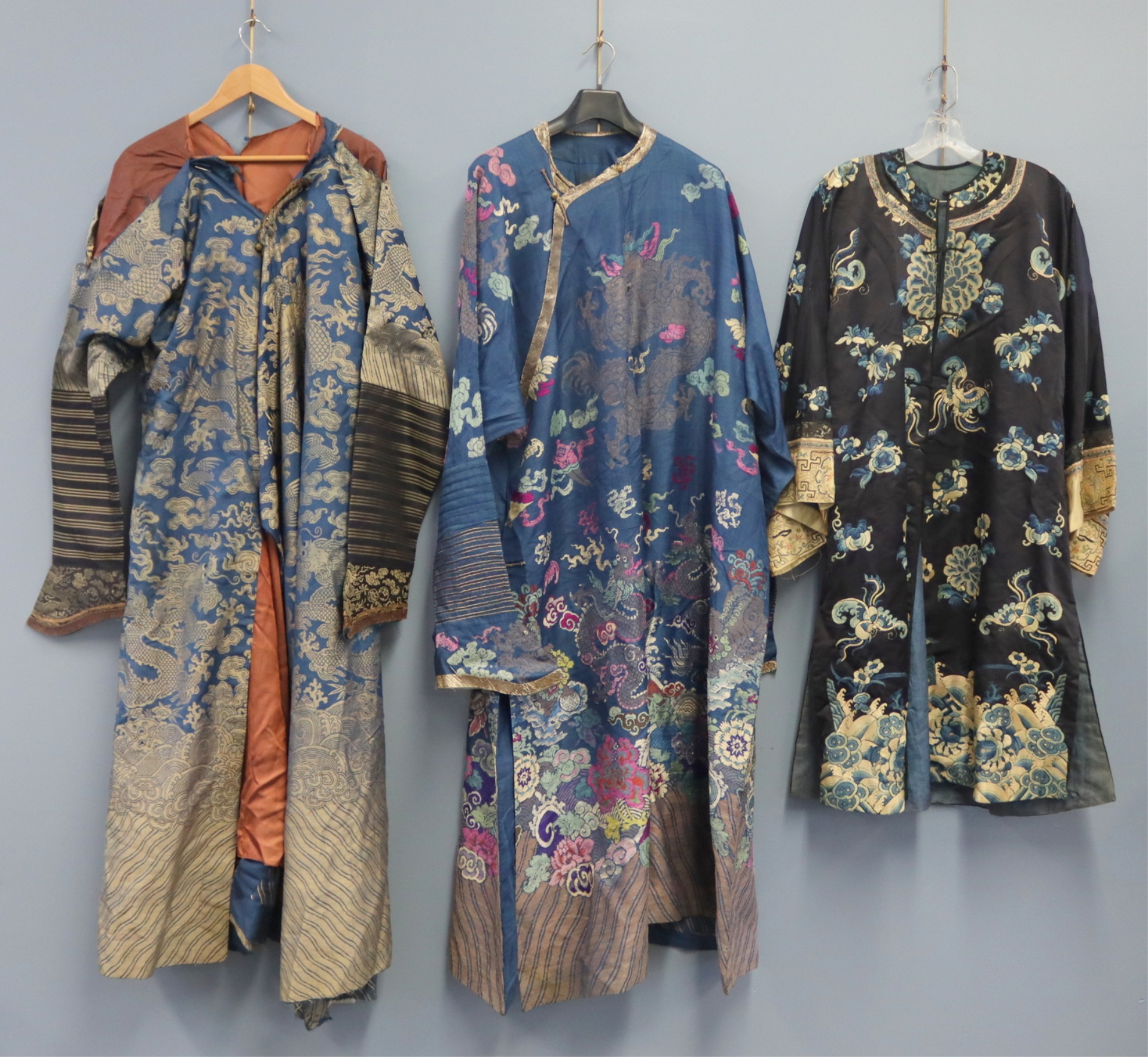  3 ANTIQUE VINTAGE KIMONO ROBES  3bdeb3