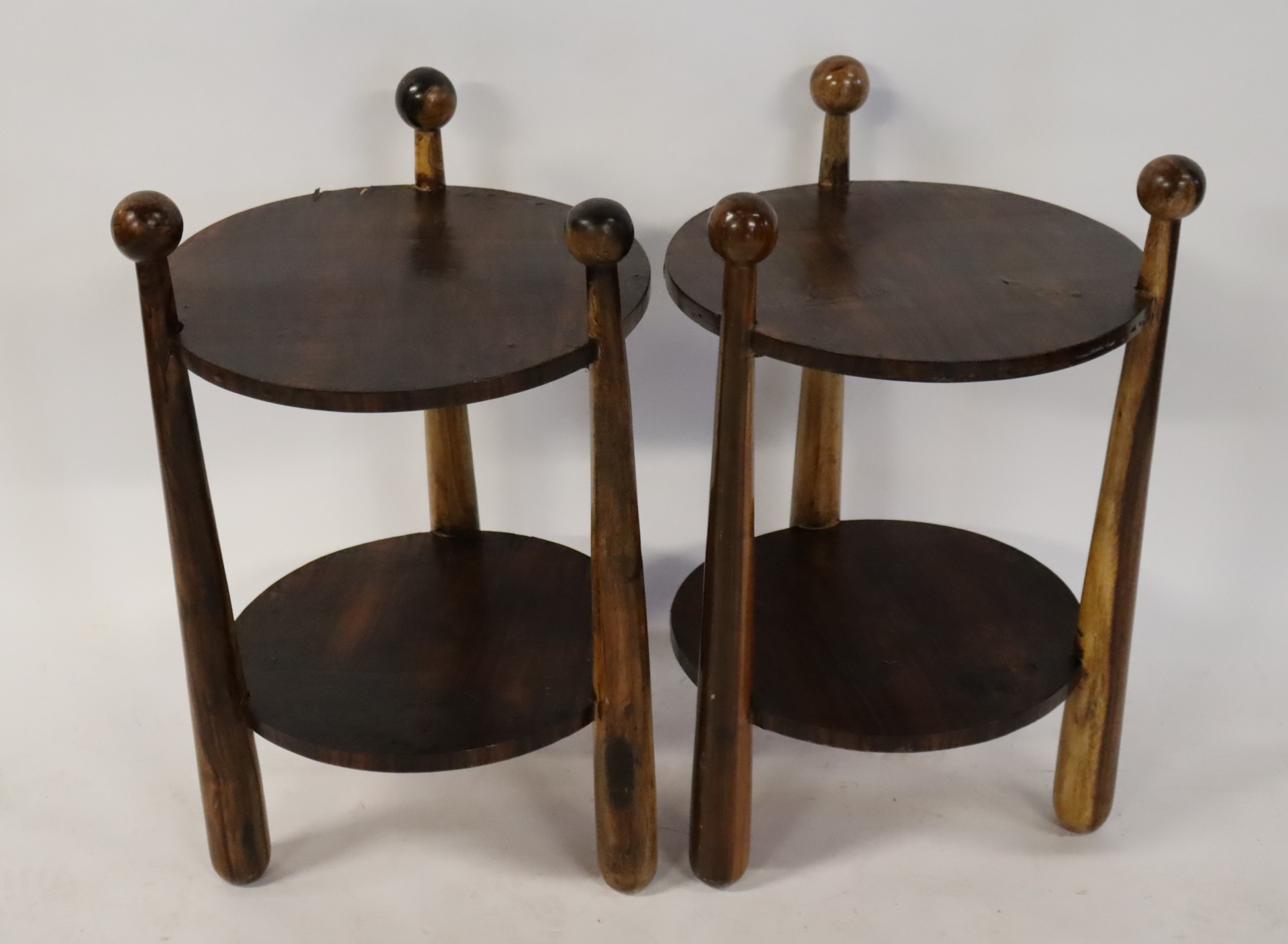 A PAIR OF 2 TIER END TABLES WITH 3bdefd