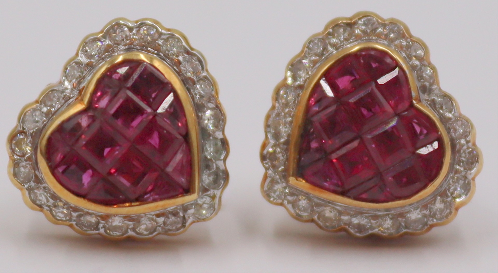 JEWELRY PAIR OF 18KT GOLD RUBY 3bdf54