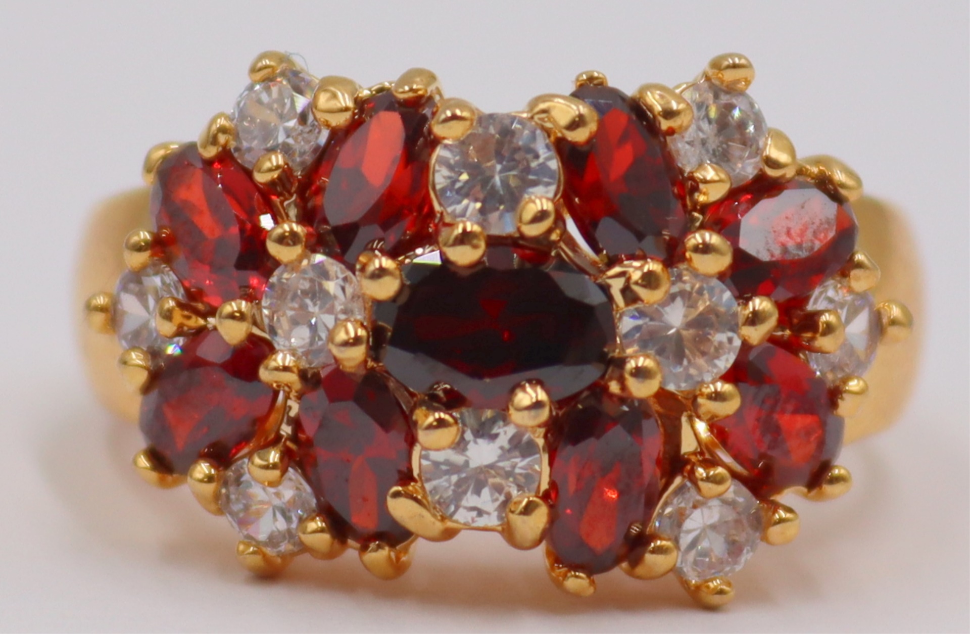 JEWELRY. 14KT GOLD, GARNET, AND