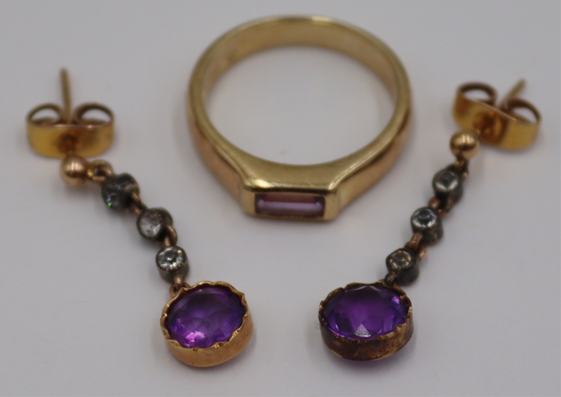 JEWELRY. ASSORTED AMETHYST AND