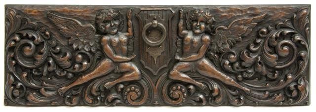 ENGLISH RELIEF CARVED WINGED PUTTI 3bdfba