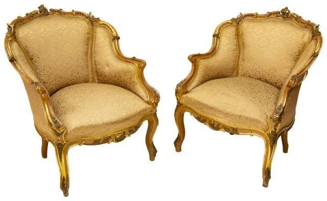  PR LOUIS XV STYLE GILTWOOD BERGERE 3bdfcb