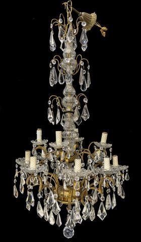 FRENCH 12 LIGHT GILT METAL CRYSTAL 3bdff8