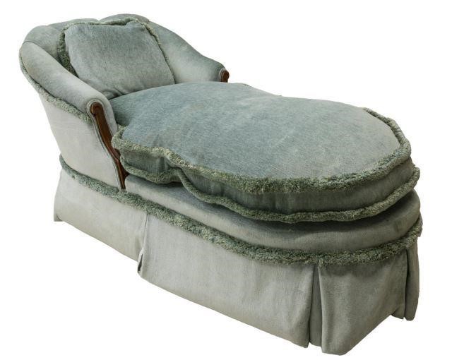FRENCH UPHOLSTERED CHAISE LOUNGE