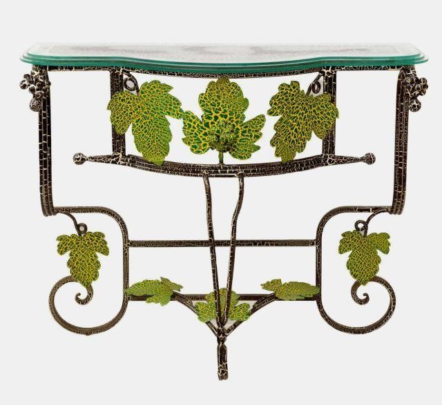 FRENCH IRON & GLASS GRAPE MOTIF